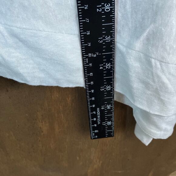 Tahari Womens Sweater White Open Front Cardigan 100% Linen Lightweight Sheer M - Picture 8 of 11